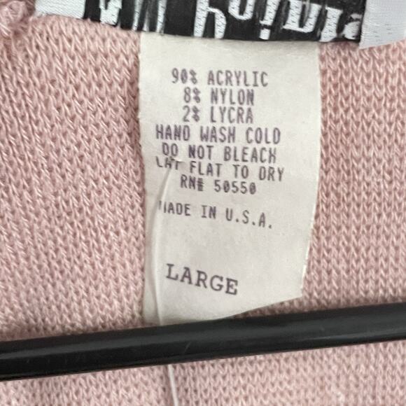 Y2K Pink Sweater L Vintage USA Made Glitter Party Knit NWT Bratz Core - Picture 4 of 8